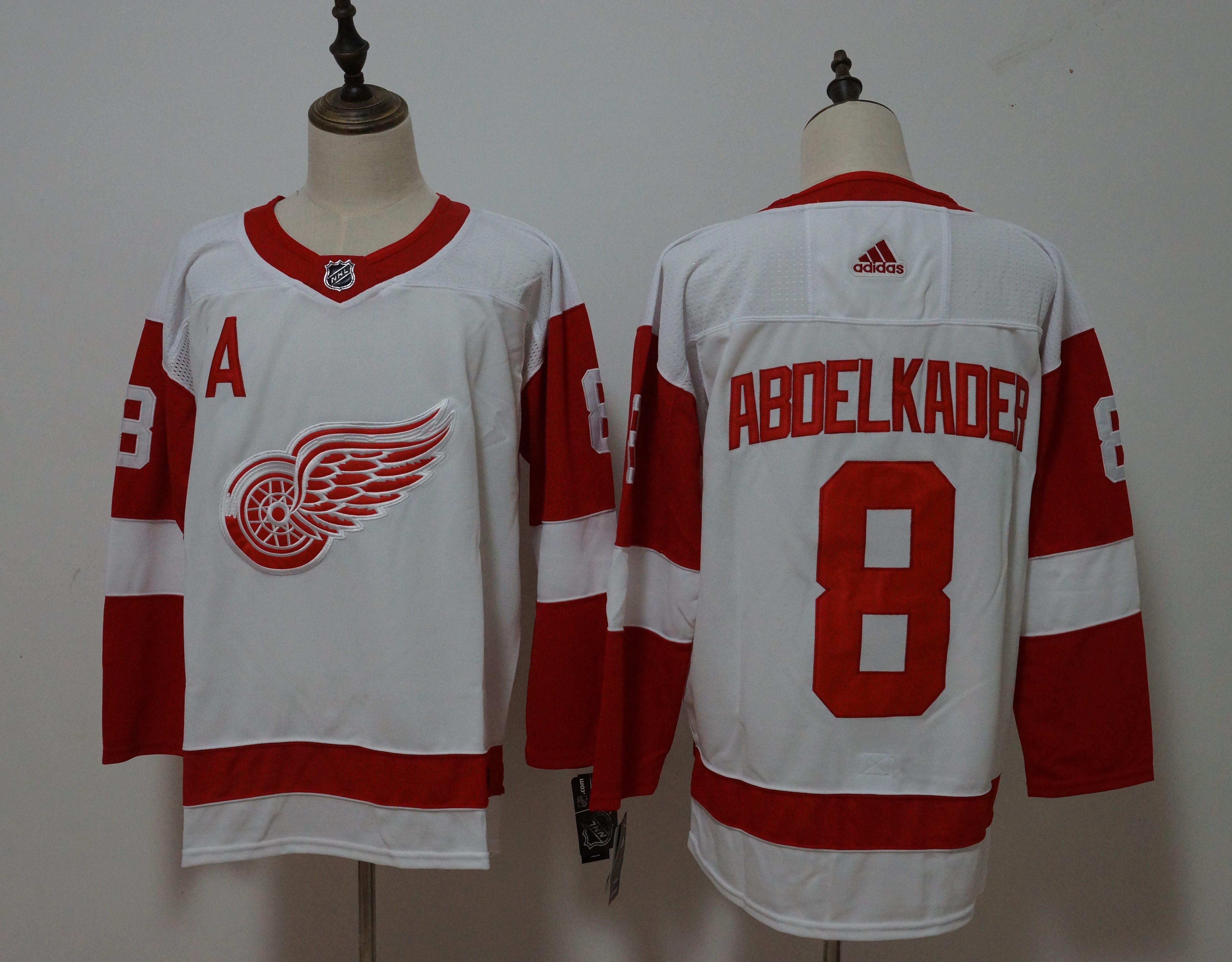 Men Detroit Red Wings #8 Abdelkader White Hockey Stitched Adidas NHL Jerseys->detroit red wings->NHL Jersey